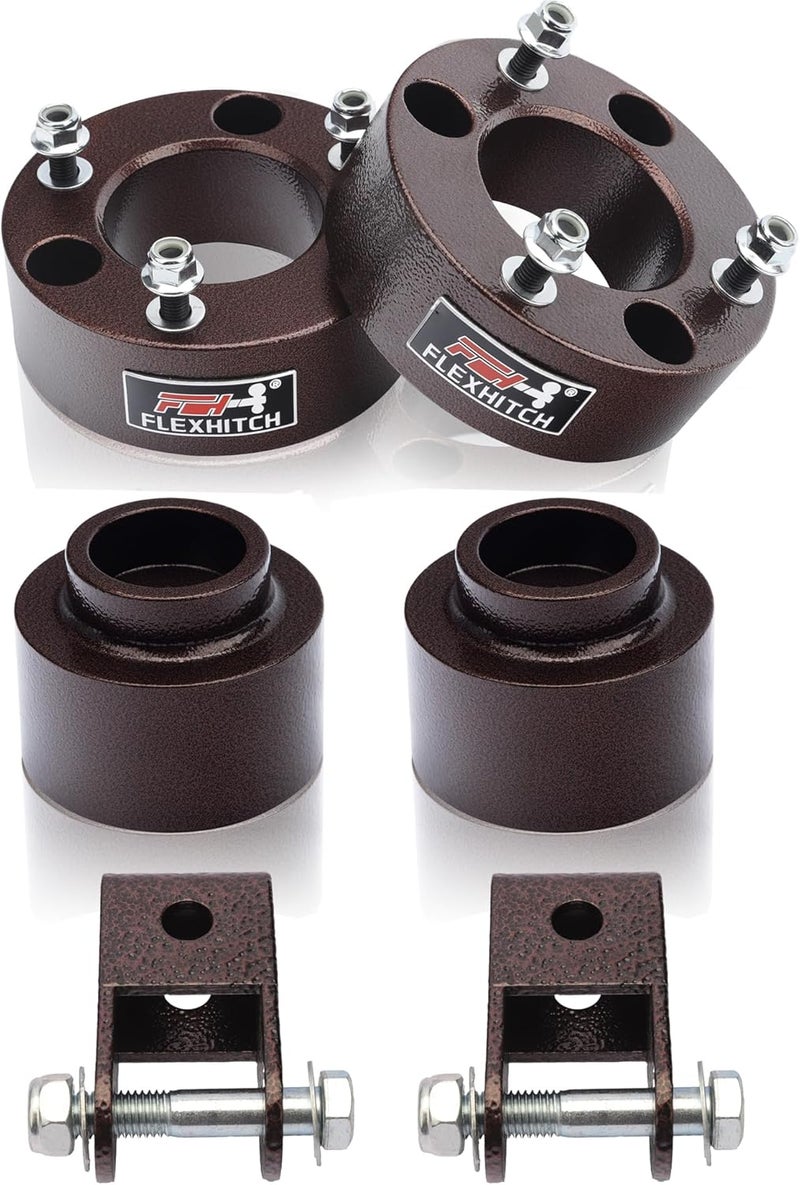 FlexHitch 3" Front + 2" Rear Leveling Lift Kits for 2009-2018 Ram 1500 4WD with 2-4" Rear Shock Extensions(2 pcs), 3 Inch Lift Front Strut Spacers and 2 Inch Rear Lift Spacer - Image 1